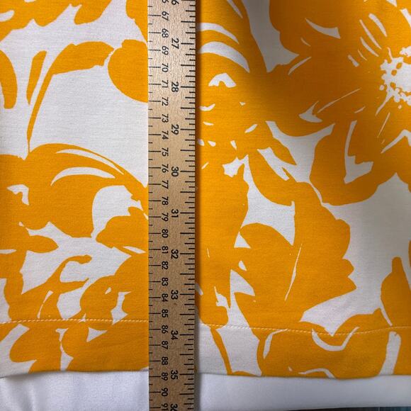 TRINA TURK Women Zile Floral Ruffle Sheath Dress Marigold White Yellow Size 10 - Picture 10 of 16